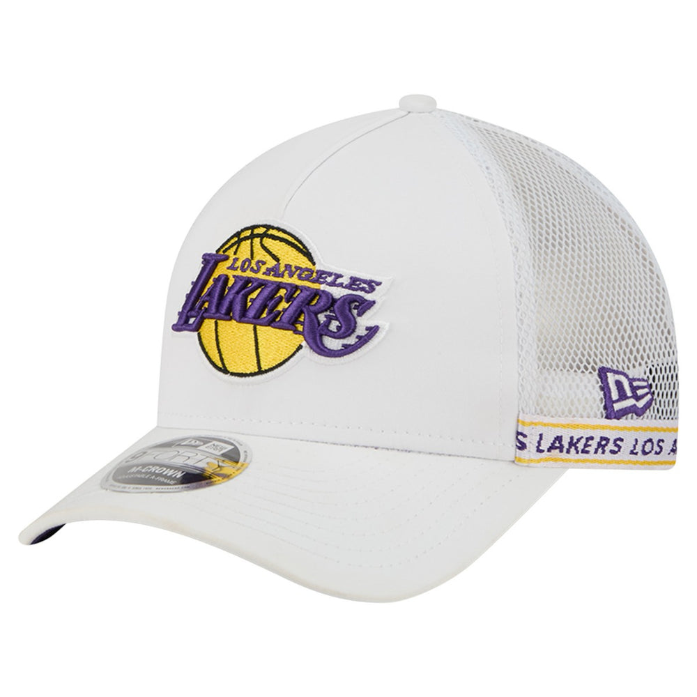 Los Angeles Lakers Featherweight Team Tape 9FORTY M-Crown A-Frame Adjustable Hat White