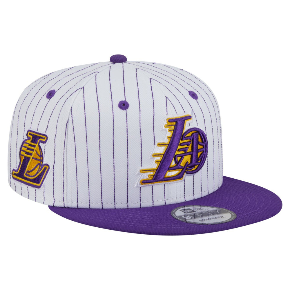 Los Angeles Lakers Deceptor Pinstripe 9FIFTY Snapback Hat White