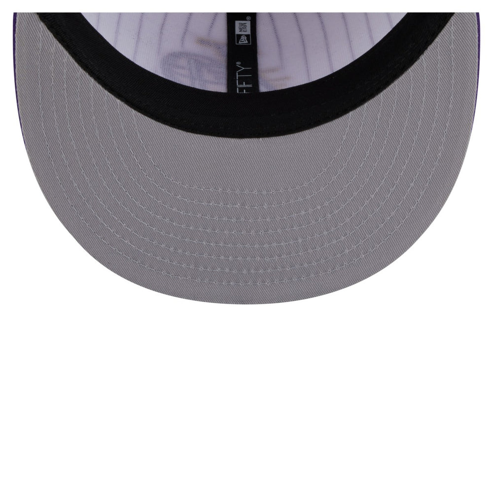 Los Angeles Lakers Deceptor Pinstripe 9FIFTY Snapback Hat White