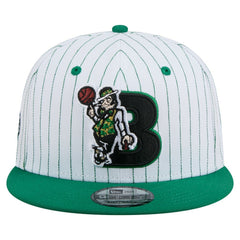 Boston Celtics Deceptor Pinstripe 9FIFTY Snapback Hat White