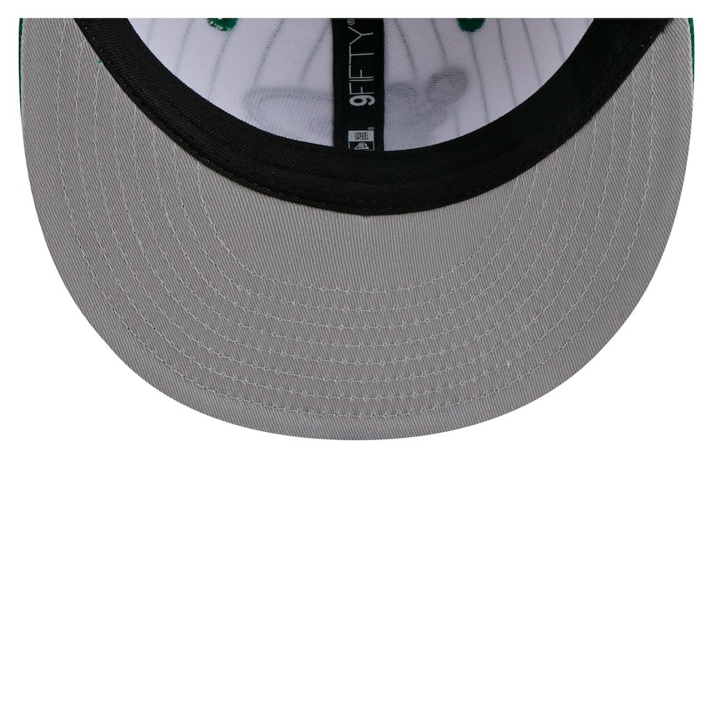 Boston Celtics Deceptor Pinstripe 9FIFTY Snapback Hat White