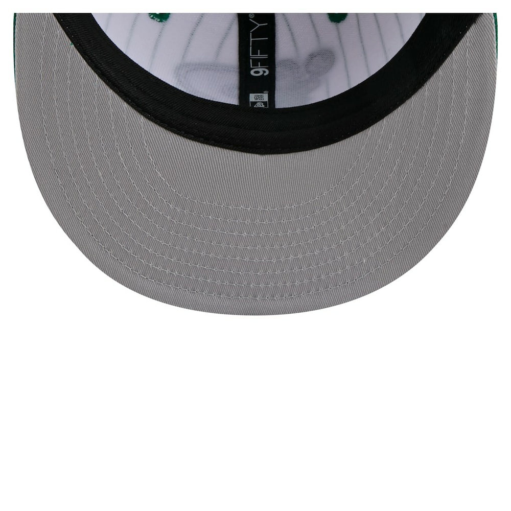 Boston Celtics Deceptor Pinstripe 9FIFTY Snapback Hat White