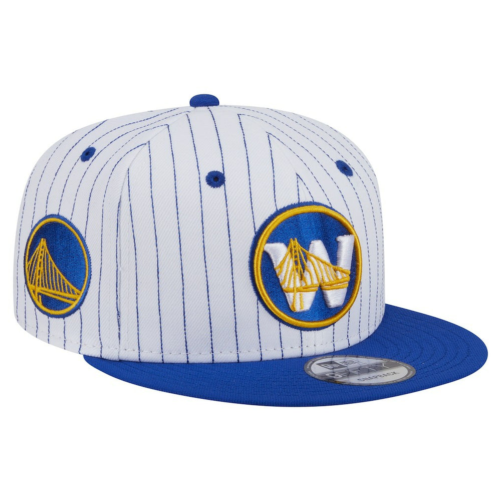 Golden State Warriors Deceptor Pinstripe 9FIFTY Snapback Hat White