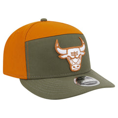 Chicago Bulls Two-Tone Color Pack Split Panel 9FIFTY Adjustable Hat Olive/Burnt Orange