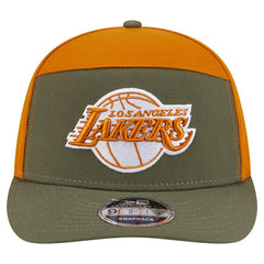 Los Angeles Lakers Two-Tone Color Pack Split Panel 9FIFTY Adjustable Hat Olive/Burnt Orange