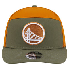 Golden State Warriors Two-Tone Color Pack Split Panel 9FIFTY Adjustable Hat Olive/Burnt Orange