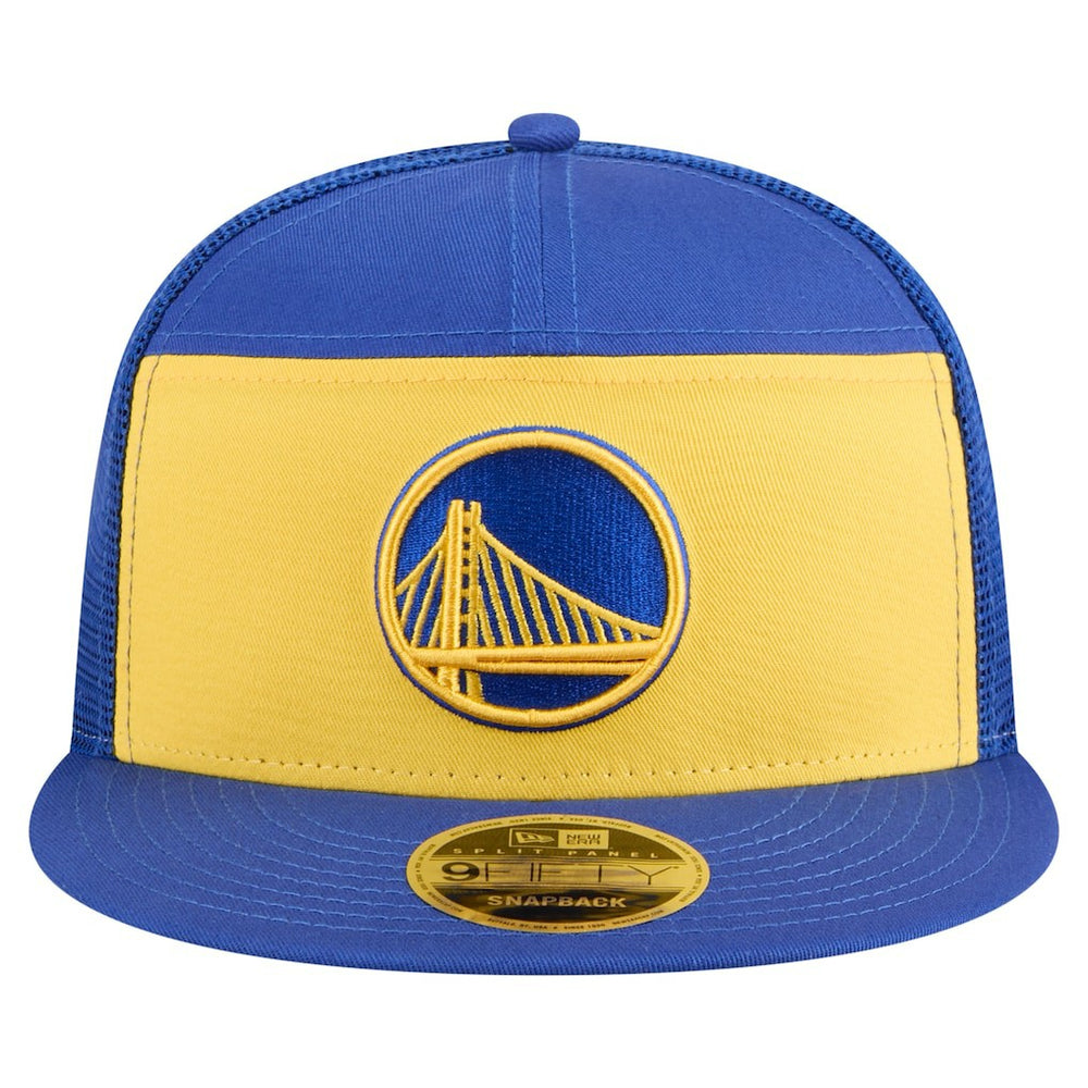 Golden State Warriors Outdoor Split Panel 9FIFTY Snapback Hat Gold/Royal
