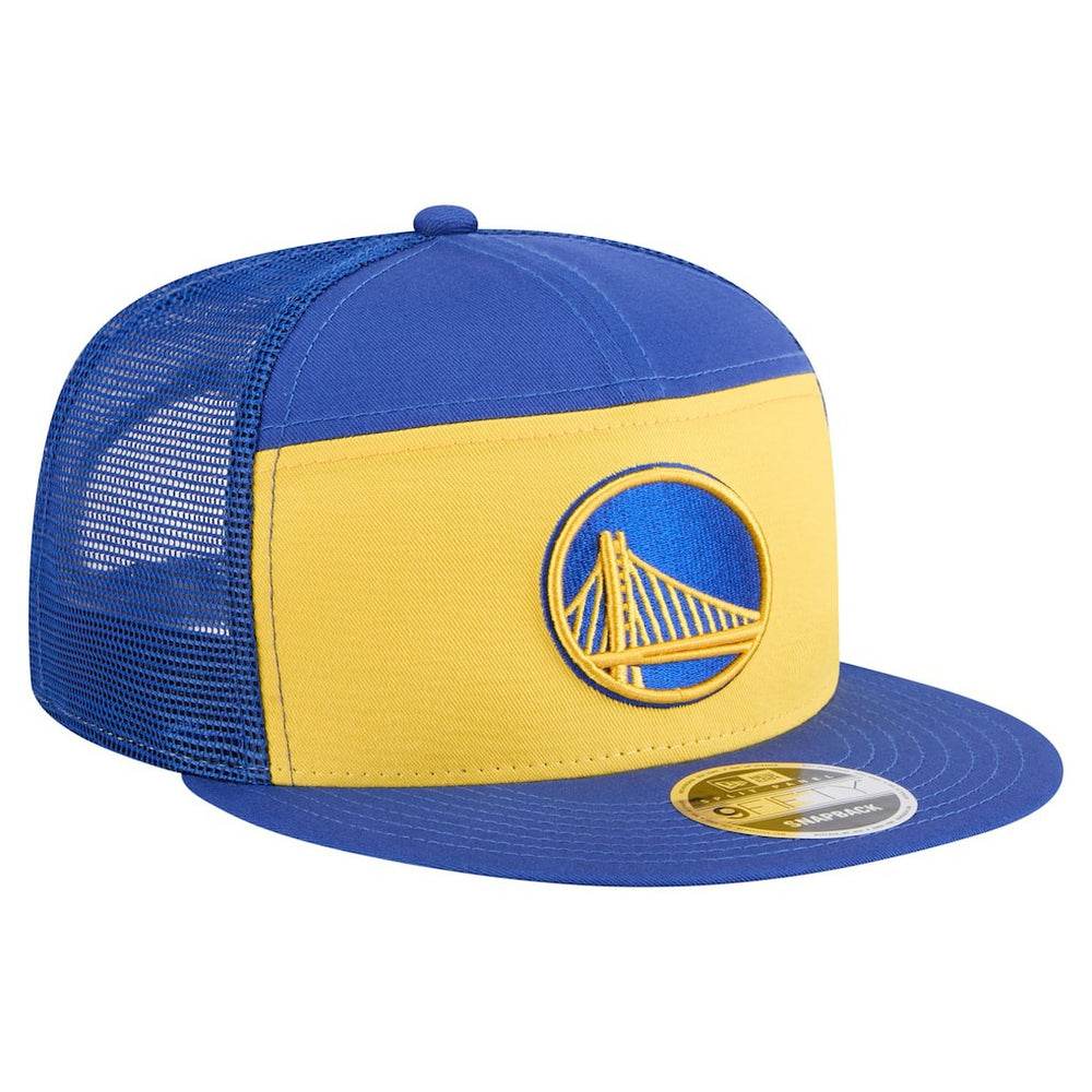Golden State Warriors Outdoor Split Panel 9FIFTY Snapback Hat Gold/Royal