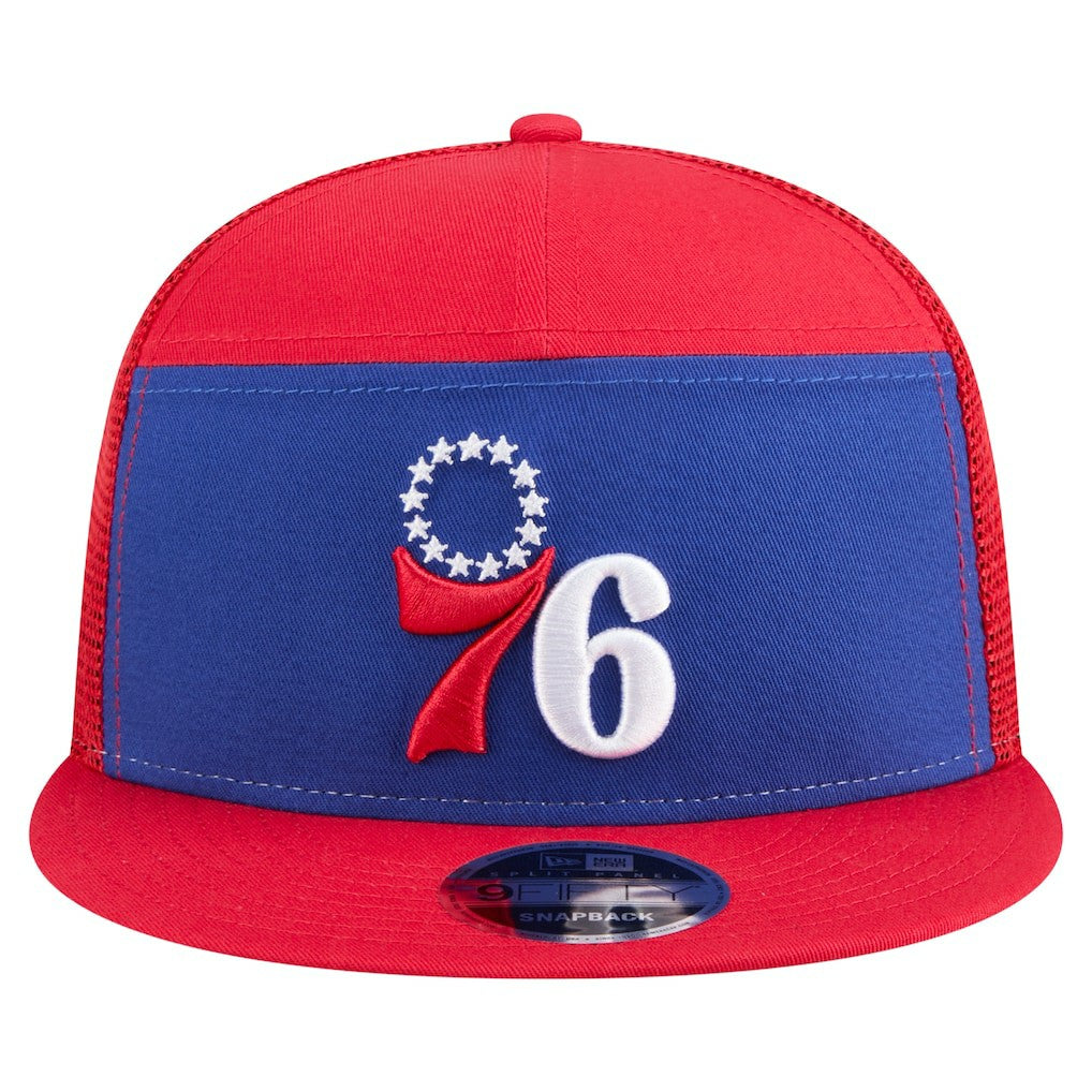Philadelphia 76ers Outdoor Split Panel 9FIFTY Snapback Hat Royal/Red