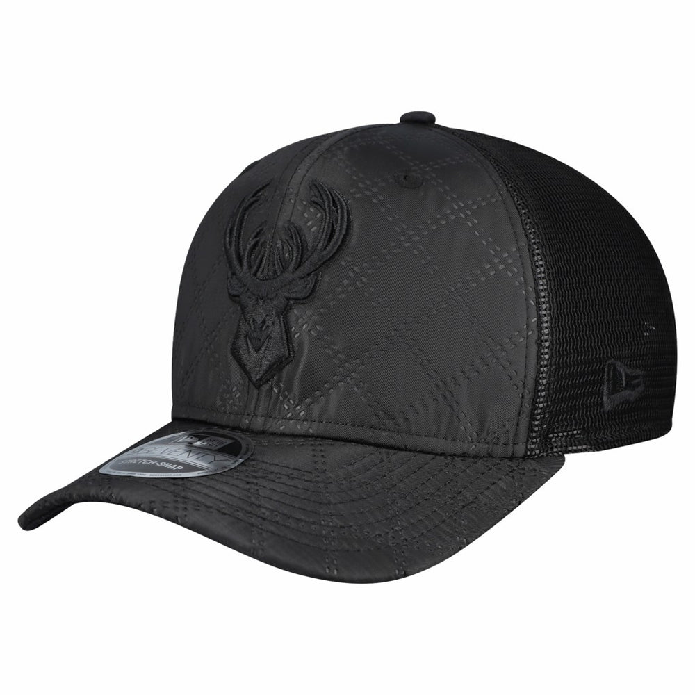Milwaukee Bucks Quilted 9SEVENTY Trucker Adjustable Hat Black