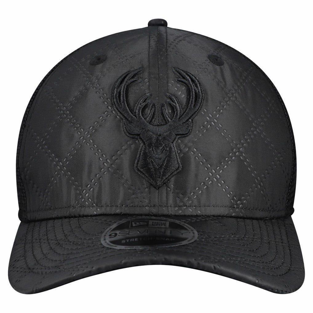 Milwaukee Bucks Quilted 9SEVENTY Trucker Adjustable Hat Black