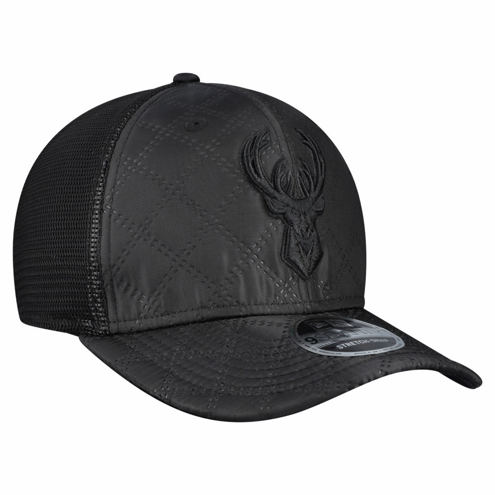 Milwaukee Bucks Quilted 9SEVENTY Trucker Adjustable Hat Black