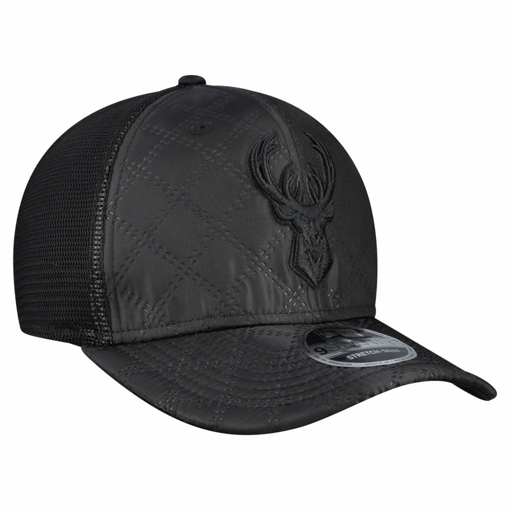 Milwaukee Bucks Quilted 9SEVENTY Trucker Adjustable Hat Black