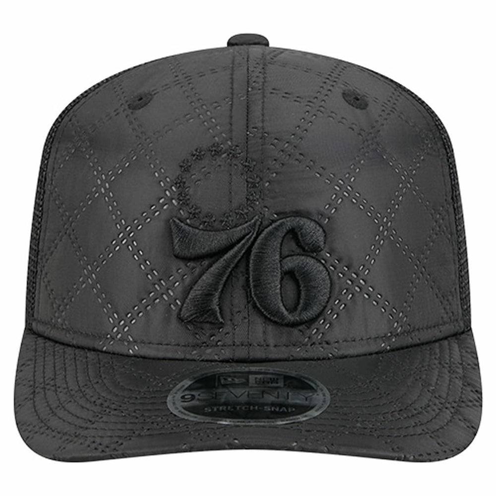 Philadelphia 76ers Quilted 9SEVENTY Trucker Adjustable Hat Black