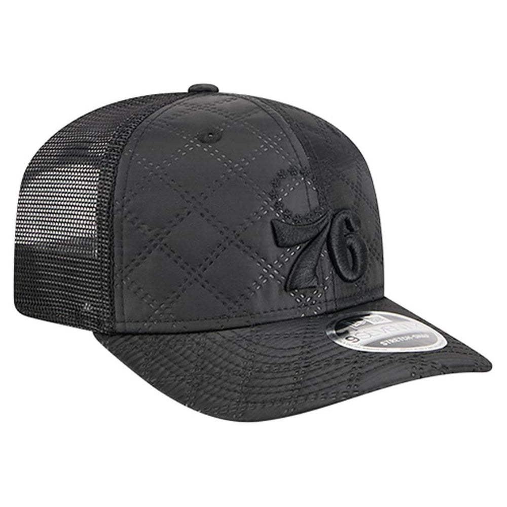 Philadelphia 76ers Quilted 9SEVENTY Trucker Adjustable Hat Black