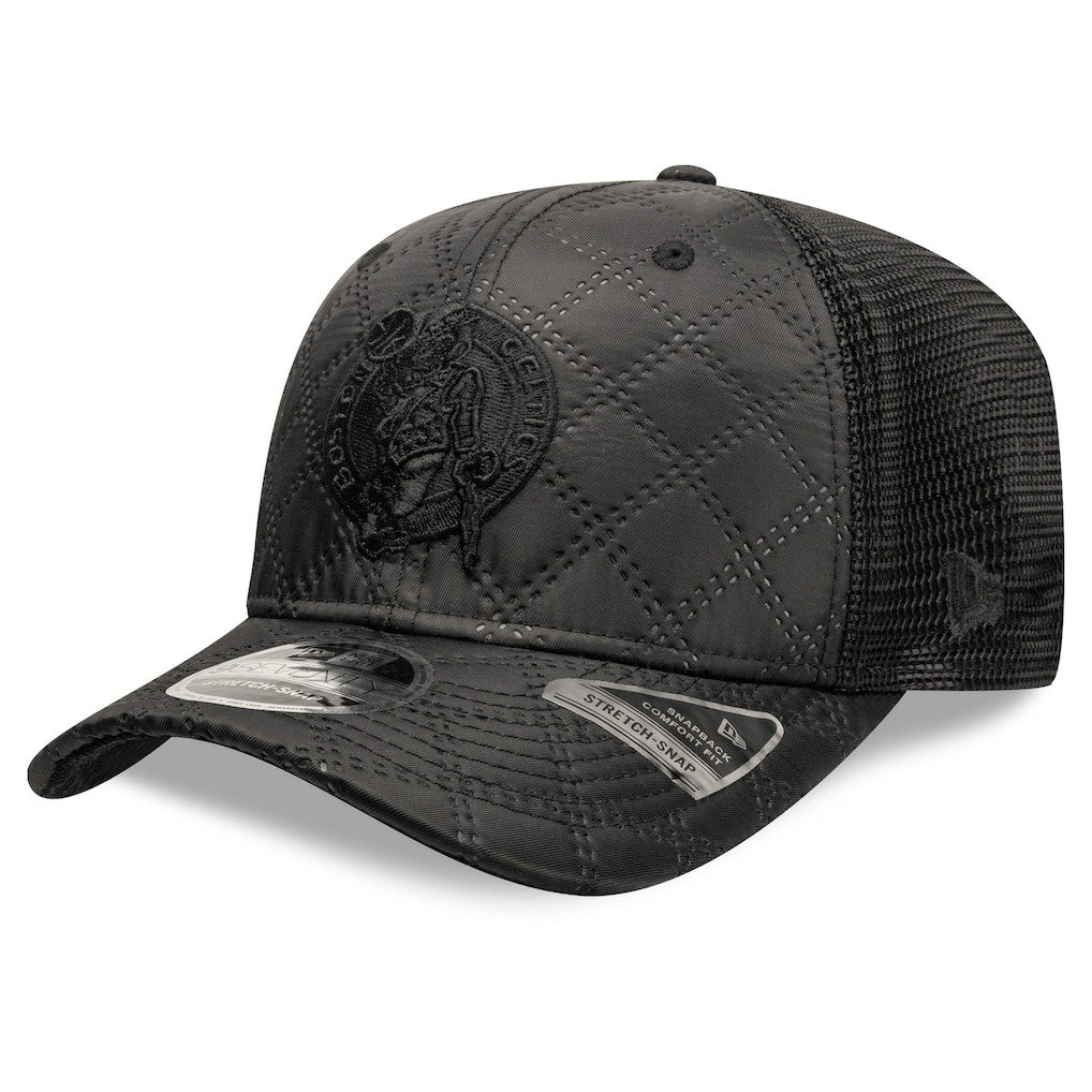 Boston Celtics Quilted 9SEVENTY Trucker Adjustable Hat Black