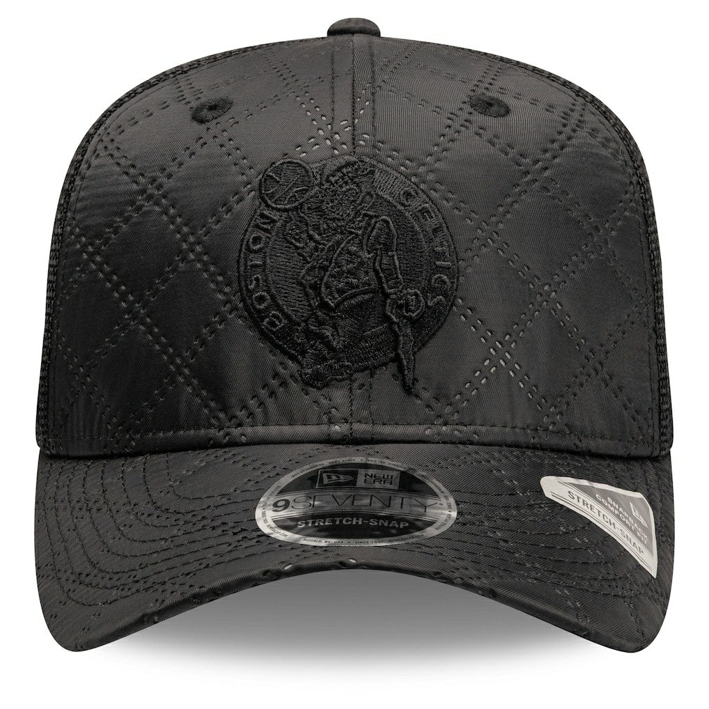 Boston Celtics Quilted 9SEVENTY Trucker Adjustable Hat Black