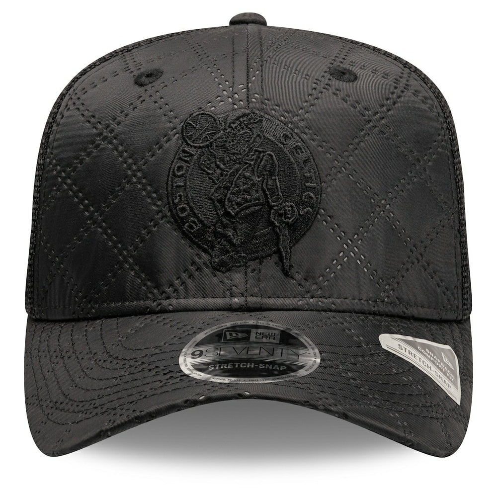 Boston Celtics Quilted 9SEVENTY Trucker Adjustable Hat Black