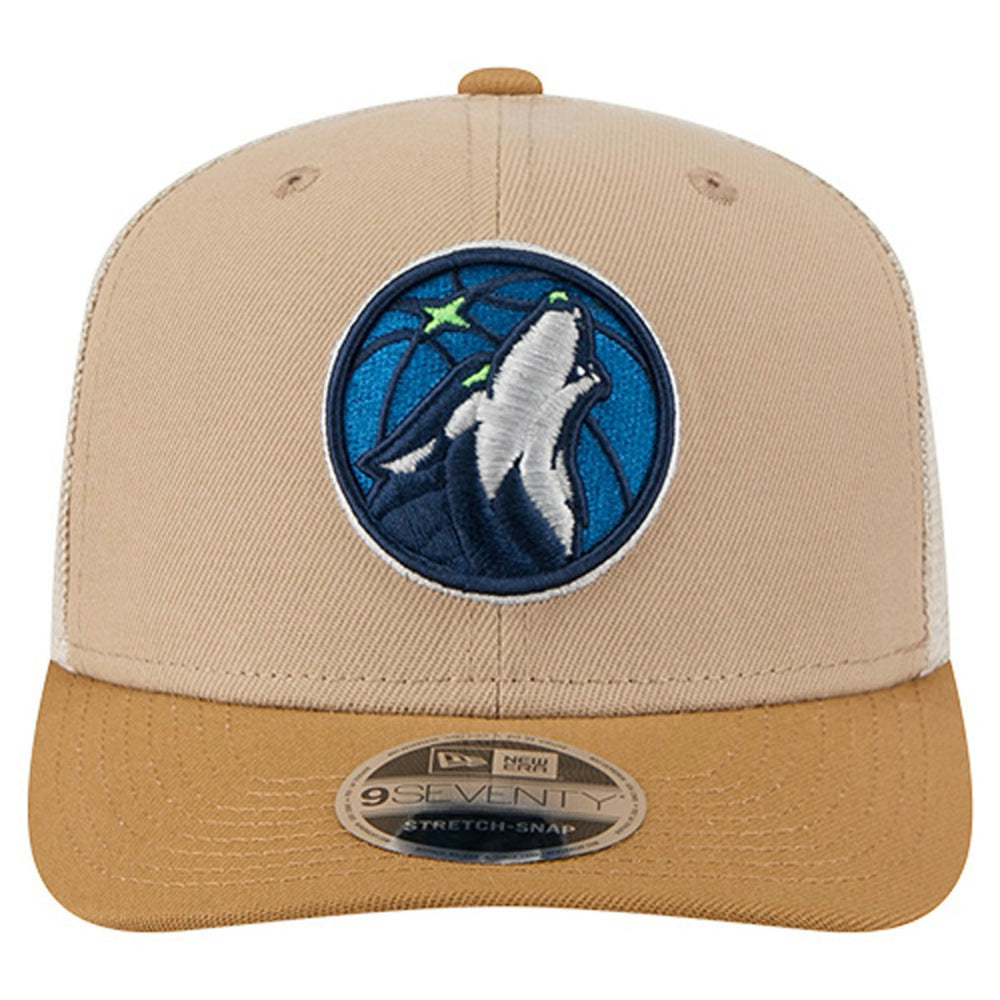 Minnesota Timberwolves Two-Tone 9SEVENTY Adjustable Trucker Hat Tan/Light Brown