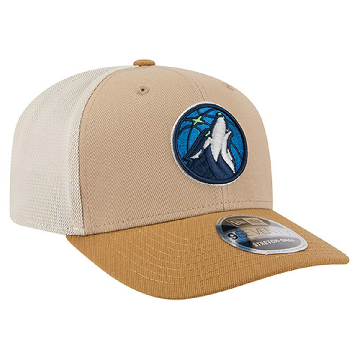 Minnesota Timberwolves Two-Tone 9SEVENTY Adjustable Trucker Hat Tan/Light Brown