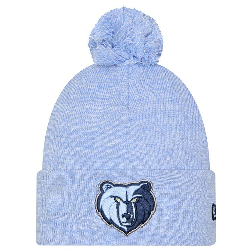 Memphis Grizzlies Marled Cuffed Knit Hat with Pom Light Blue