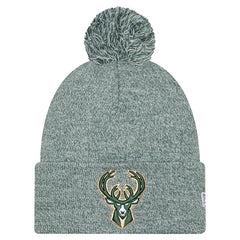 Milwaukee Bucks Marled Cuffed Knit Hat with Pom Hunter Green