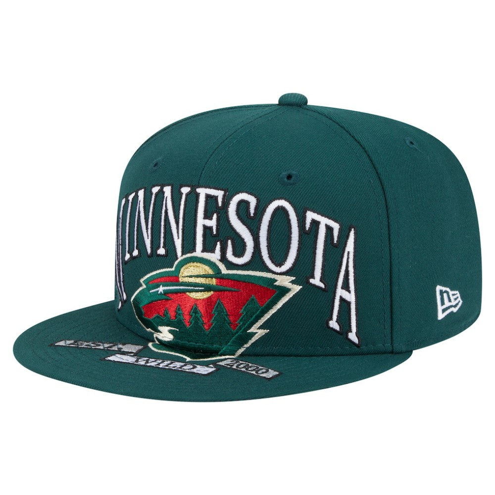 NHL Minnesota Wild New Era Oversized Vintage Arch 59Fifty Fitted Hat - Green