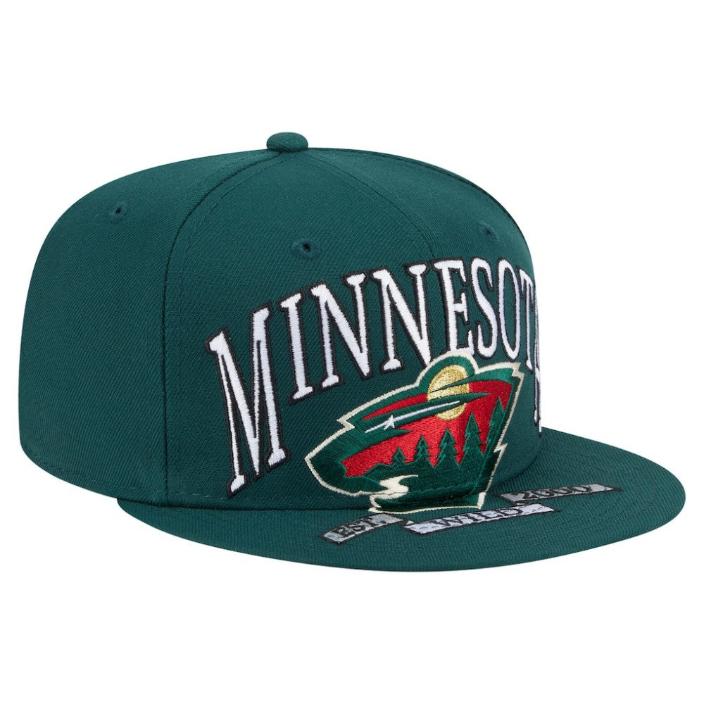 NHL Minnesota Wild New Era Oversized Vintage Arch 59Fifty Fitted Hat - Green