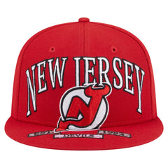 NHL New Jersey Devils New Era Oversized Vintage Arch 59Fifty Fitted Hat - Red