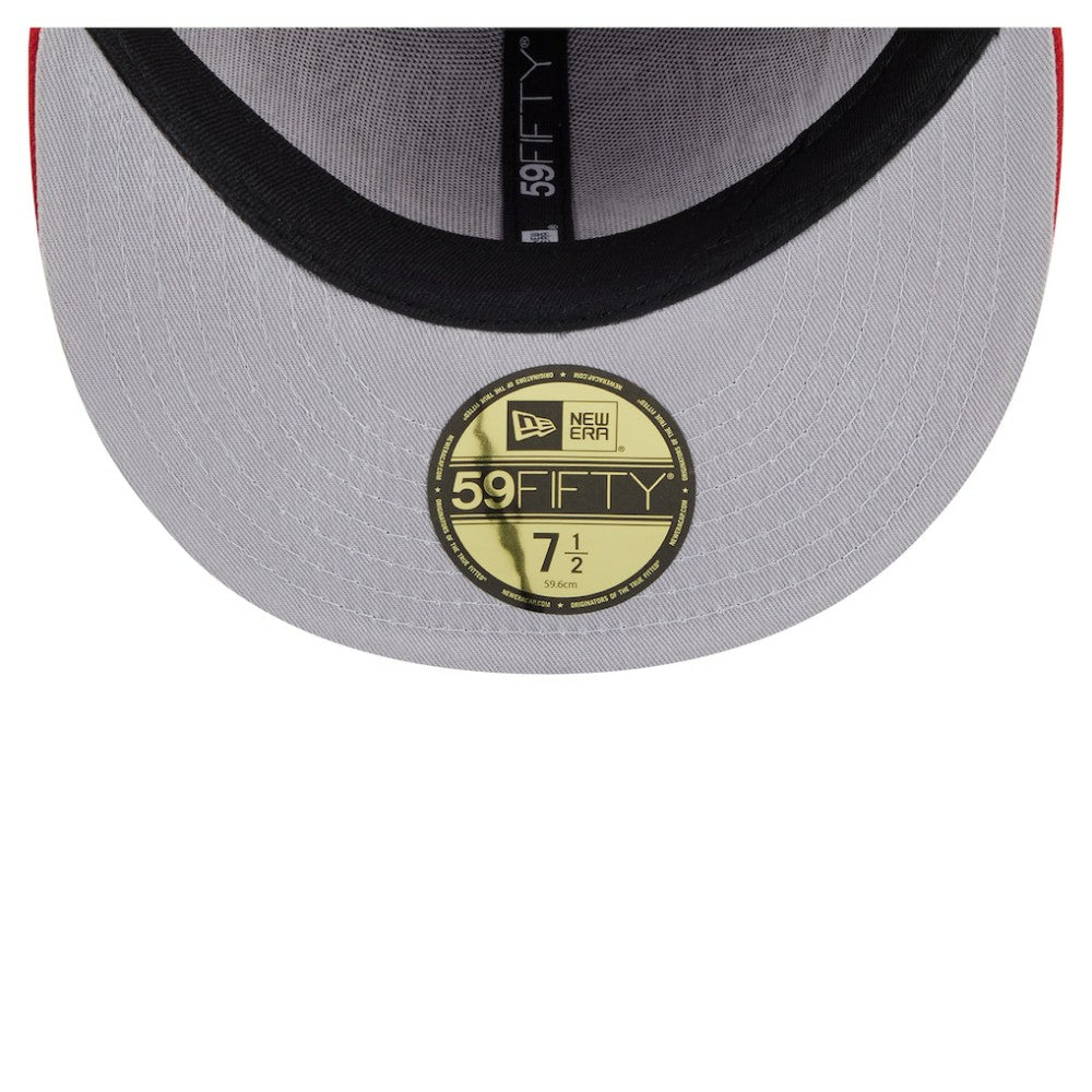 NHL New Jersey Devils New Era Oversized Vintage Arch 59Fifty Fitted Hat - Red