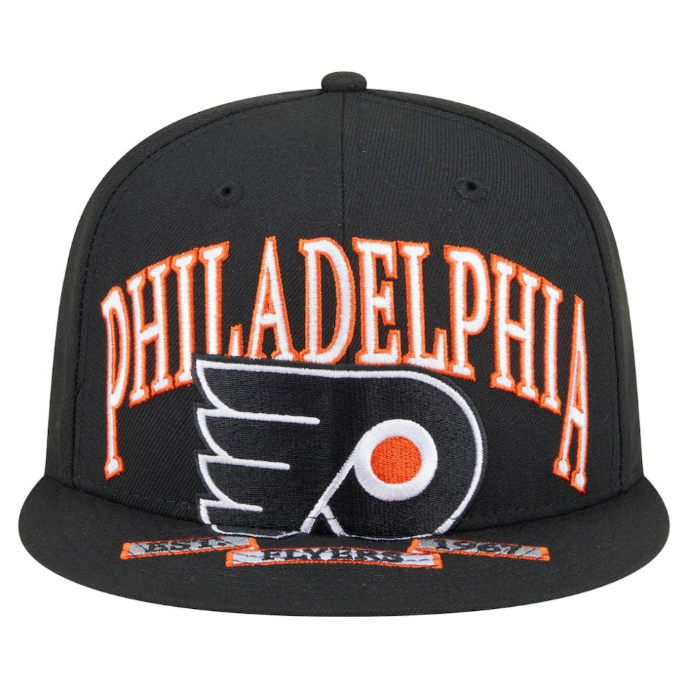 NHL Philadelphia Flyers New Era Oversized Vintage Arch 59Fifty Fitted Hat - Black