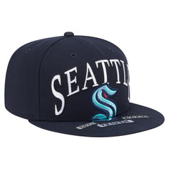 NHL Seattle Kraken New Era Oversized Vintage Arch 59Fifty Fitted Hat - Deep Sea Blue