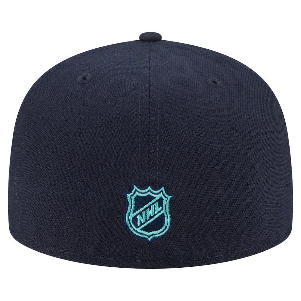 NHL Seattle Kraken New Era Oversized Vintage Arch 59Fifty Fitted Hat - Deep Sea Blue