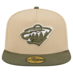 NHL Minnesota Wild New Era Color Pack Two-Tone 59FIFTY A-Frame Fitted Hat - Tan/Olive