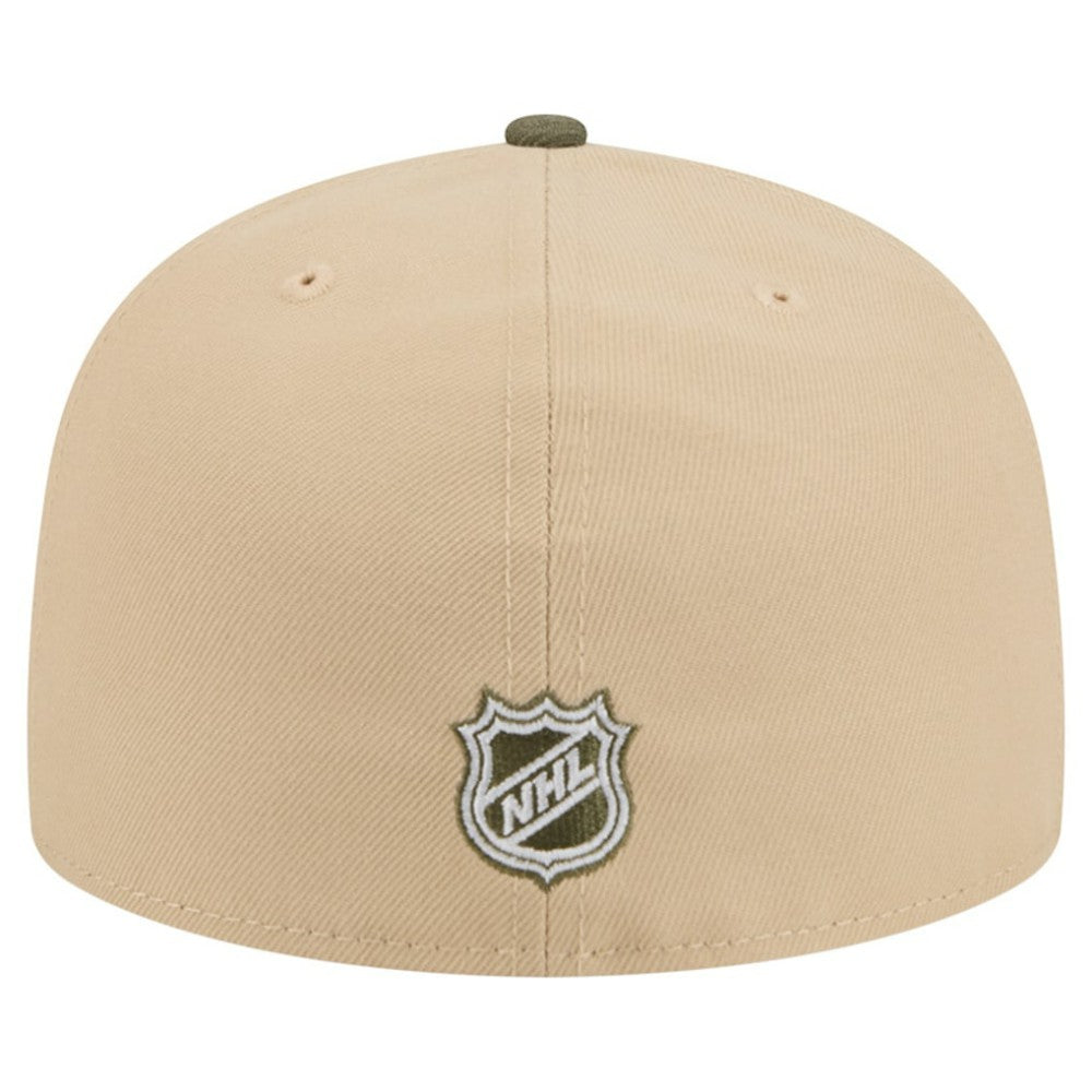 NHL Minnesota Wild New Era Color Pack Two-Tone 59FIFTY A-Frame Fitted Hat - Tan/Olive