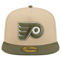 NHL Philadelphia Flyers New Era Color Pack Two-Tone 59FIFTY A-Frame Fitted Hat - Tan/Olive