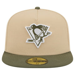 NHL Pittsburgh Penguins New Era Color Pack Two-Tone 59FIFTY A-Frame Fitted Hat - Tan/Olive