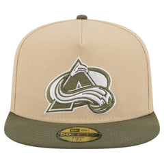 NHL Colorado Avalanche New Era Color Pack Two-Tone 59FIFTY A-Frame Fitted Hat - Tan/Olive