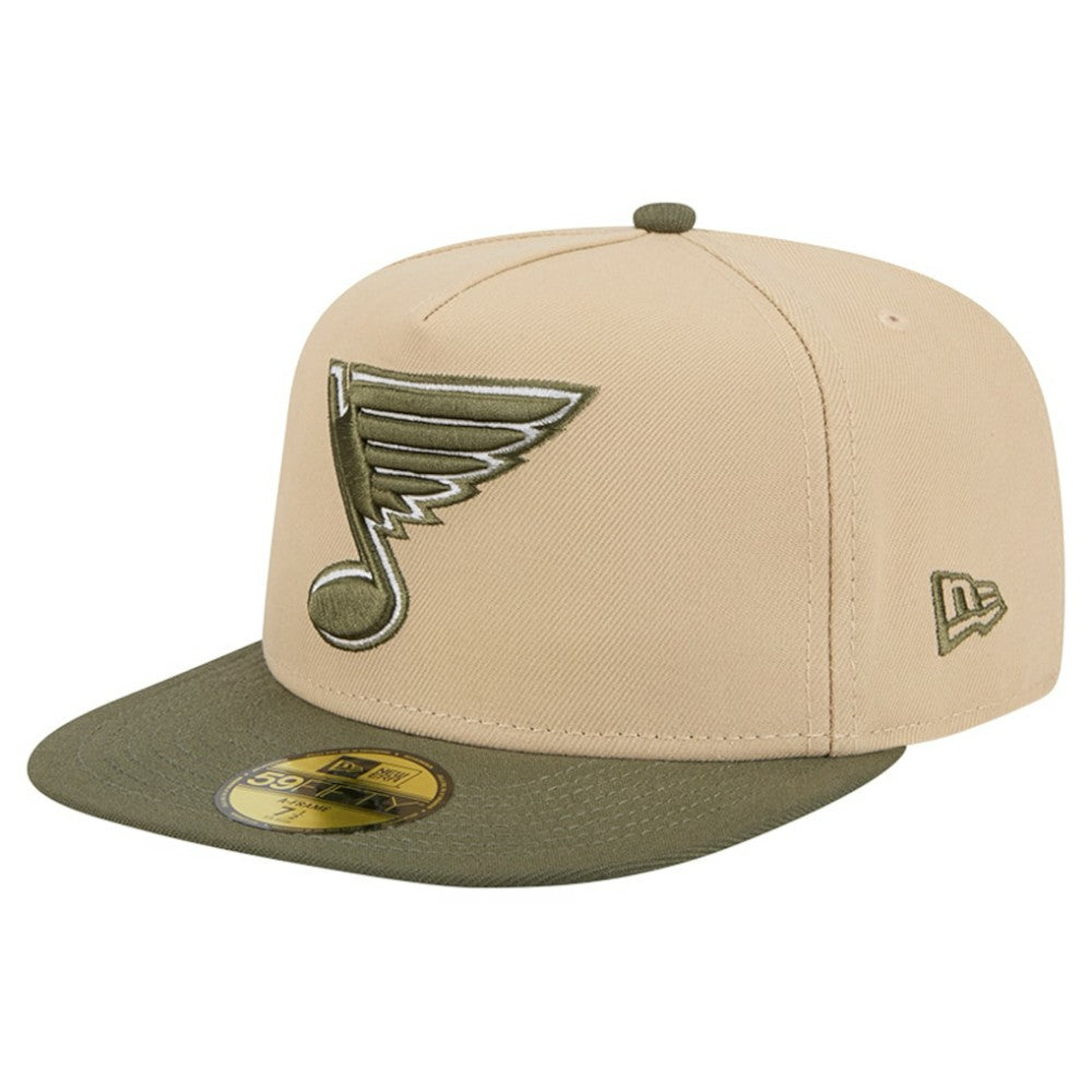 NHL St. Louis Blues New Era Color Pack Two-Tone 59FIFTY A-Frame Fitted Hat - Tan/Olive