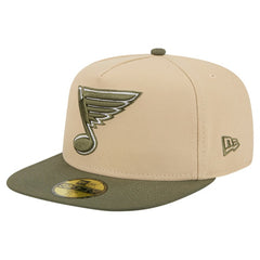 NHL St. Louis Blues New Era Color Pack Two-Tone 59FIFTY A-Frame Fitted Hat - Tan/Olive
