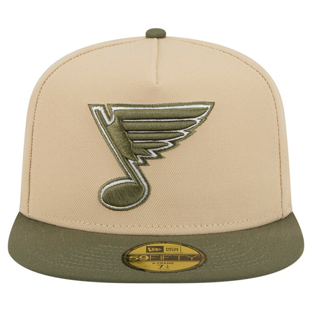 NHL St. Louis Blues New Era Color Pack Two-Tone 59FIFTY A-Frame Fitted Hat - Tan/Olive