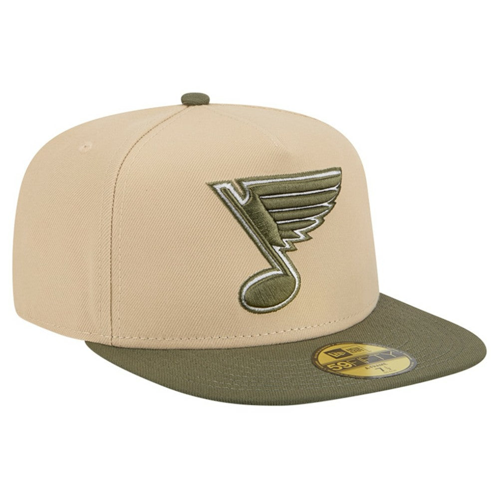 NHL St. Louis Blues New Era Color Pack Two-Tone 59FIFTY A-Frame Fitted Hat - Tan/Olive