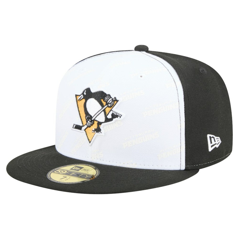 NHL Pittsburgh Penguins New Era Repeat Two-Tone 59FIFTY Fitted Hat - White/Black