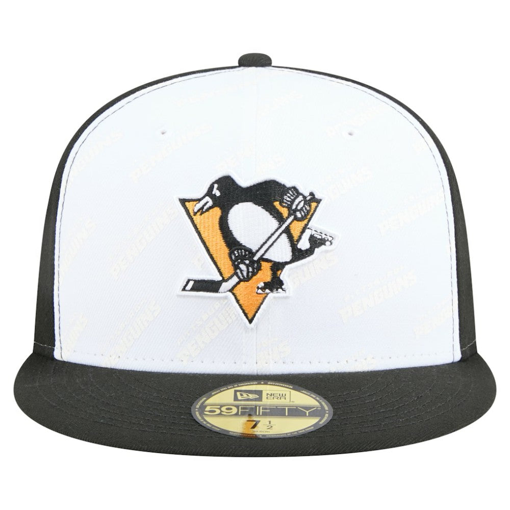NHL Pittsburgh Penguins New Era Repeat Two-Tone 59FIFTY Fitted Hat - White/Black
