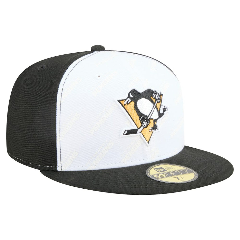 NHL Pittsburgh Penguins New Era Repeat Two-Tone 59FIFTY Fitted Hat - White/Black