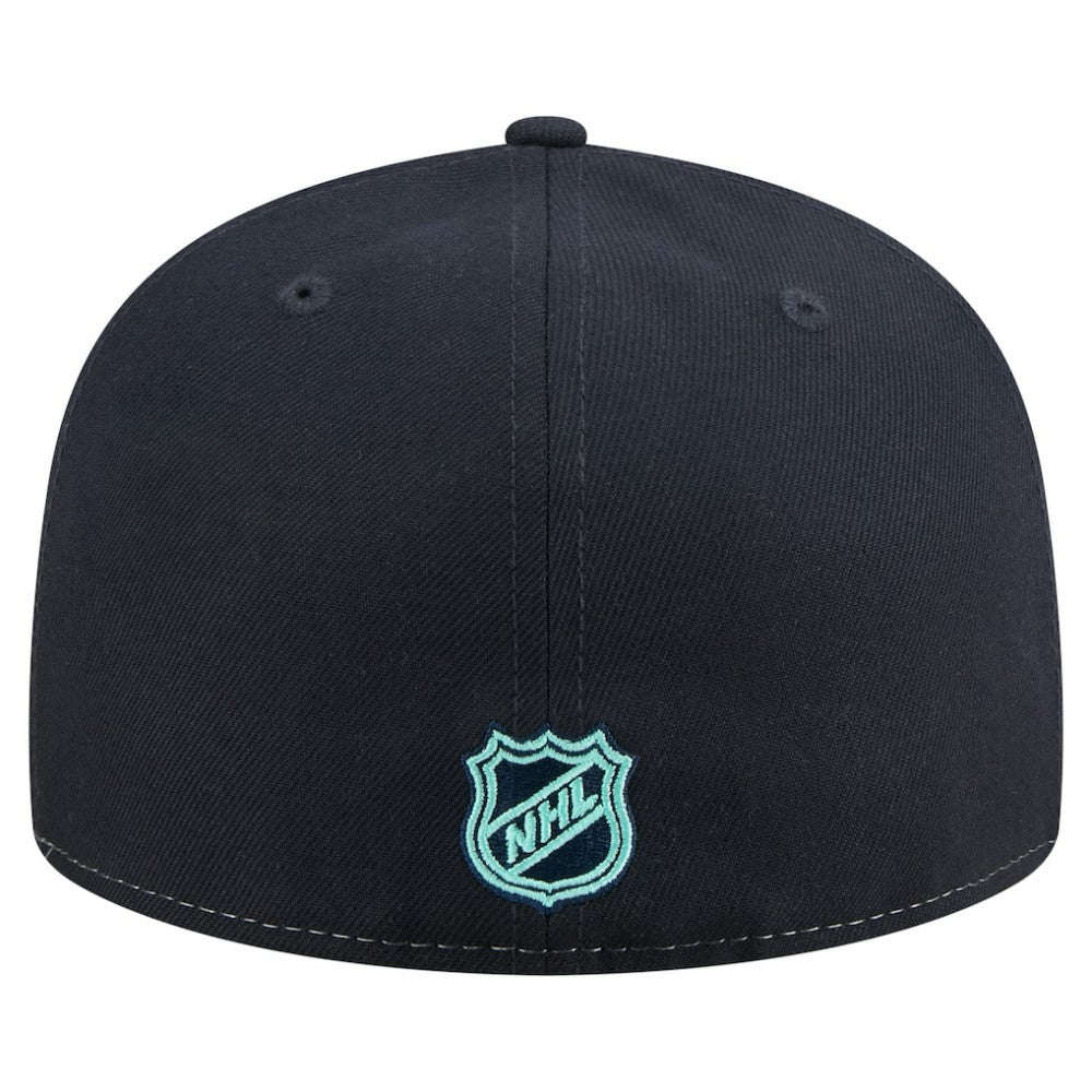 NHL Seattle Kraken New Era Repeat Two-Tone 59FIFTY Fitted Hat - White/Deep Sea Blue