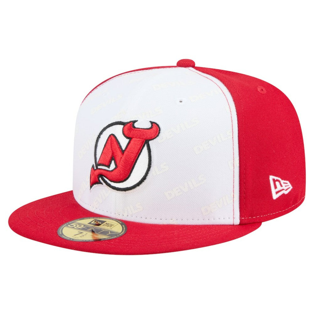 NHL New Jersey Devils New Era Repeat Two-Tone 59FIFTY Fitted Hat - White/Red