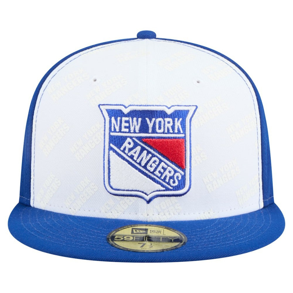 NHL New York Rangers New Era Repeat Two-Tone 59FIFTY Fitted Hat - White/Blue