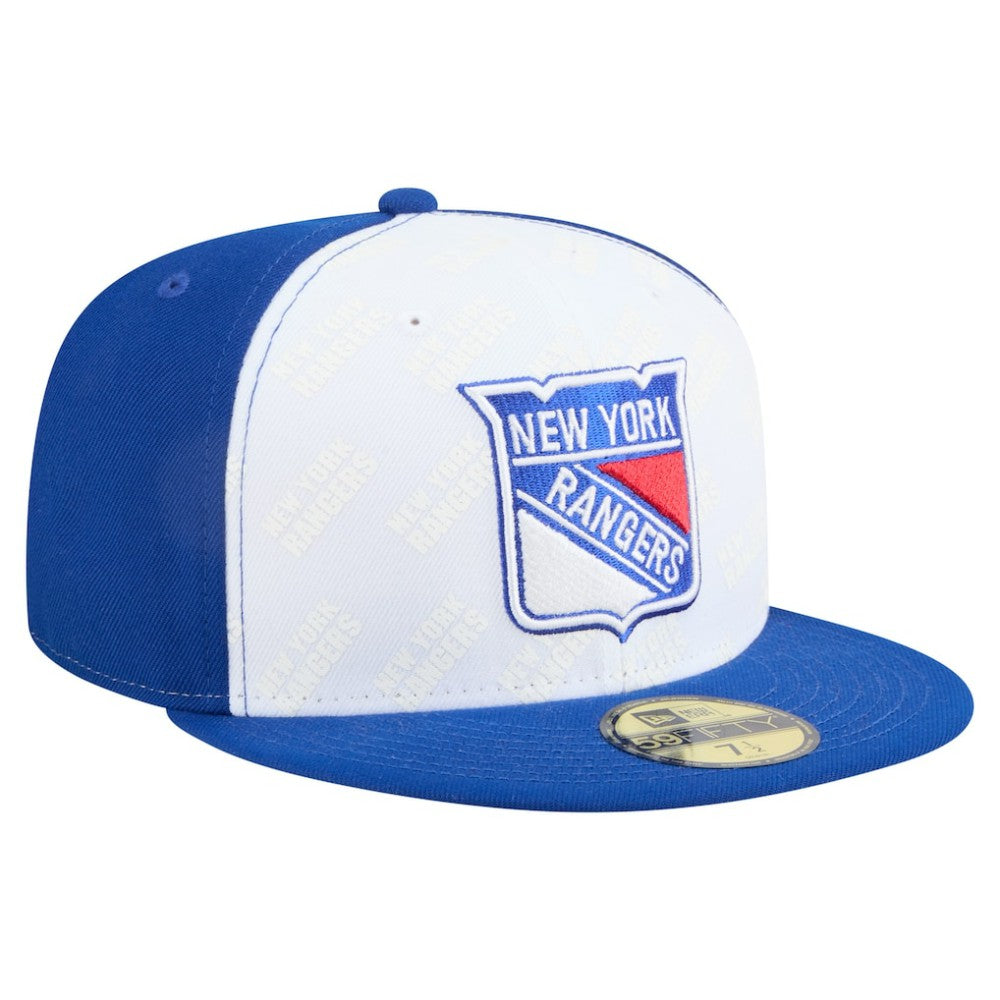 NHL New York Rangers New Era Repeat Two-Tone 59FIFTY Fitted Hat - White/Blue