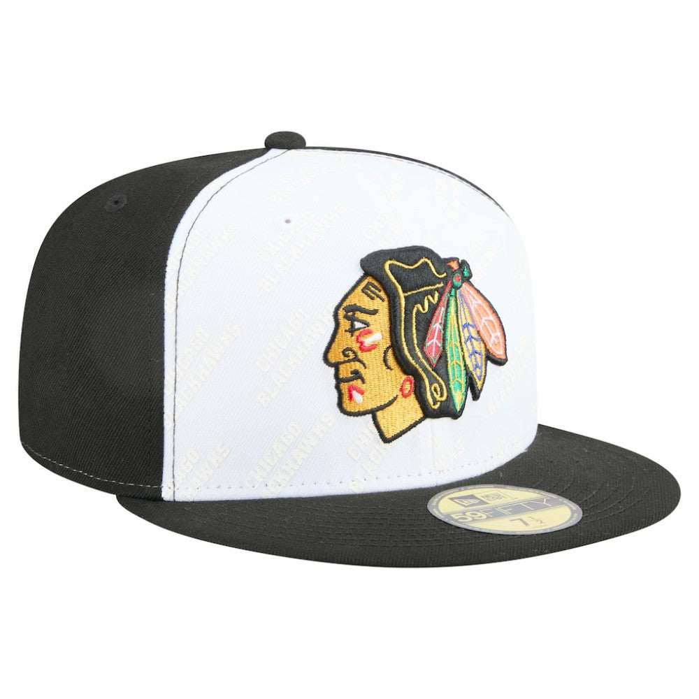 NHL Chicago Blackhawks New Era Repeat Two-Tone 59FIFTY Fitted Hat - White/Black